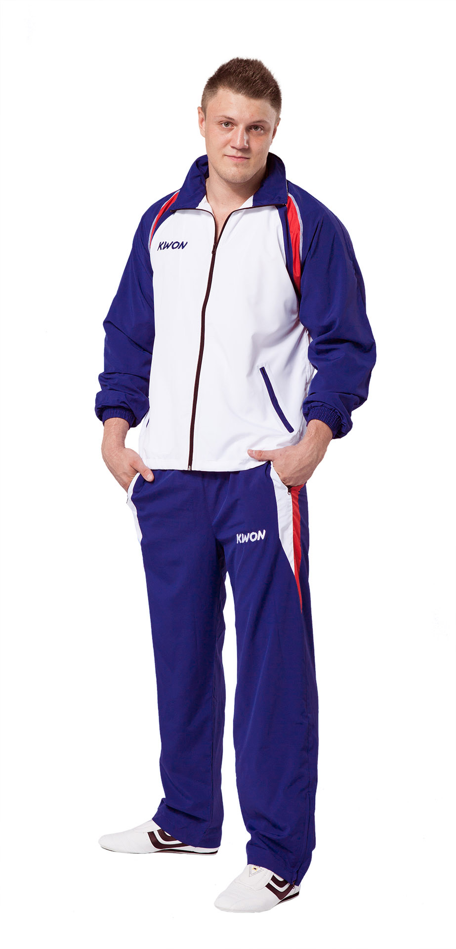 Tuta da Ginnastica Endurance blu scuro/bianco