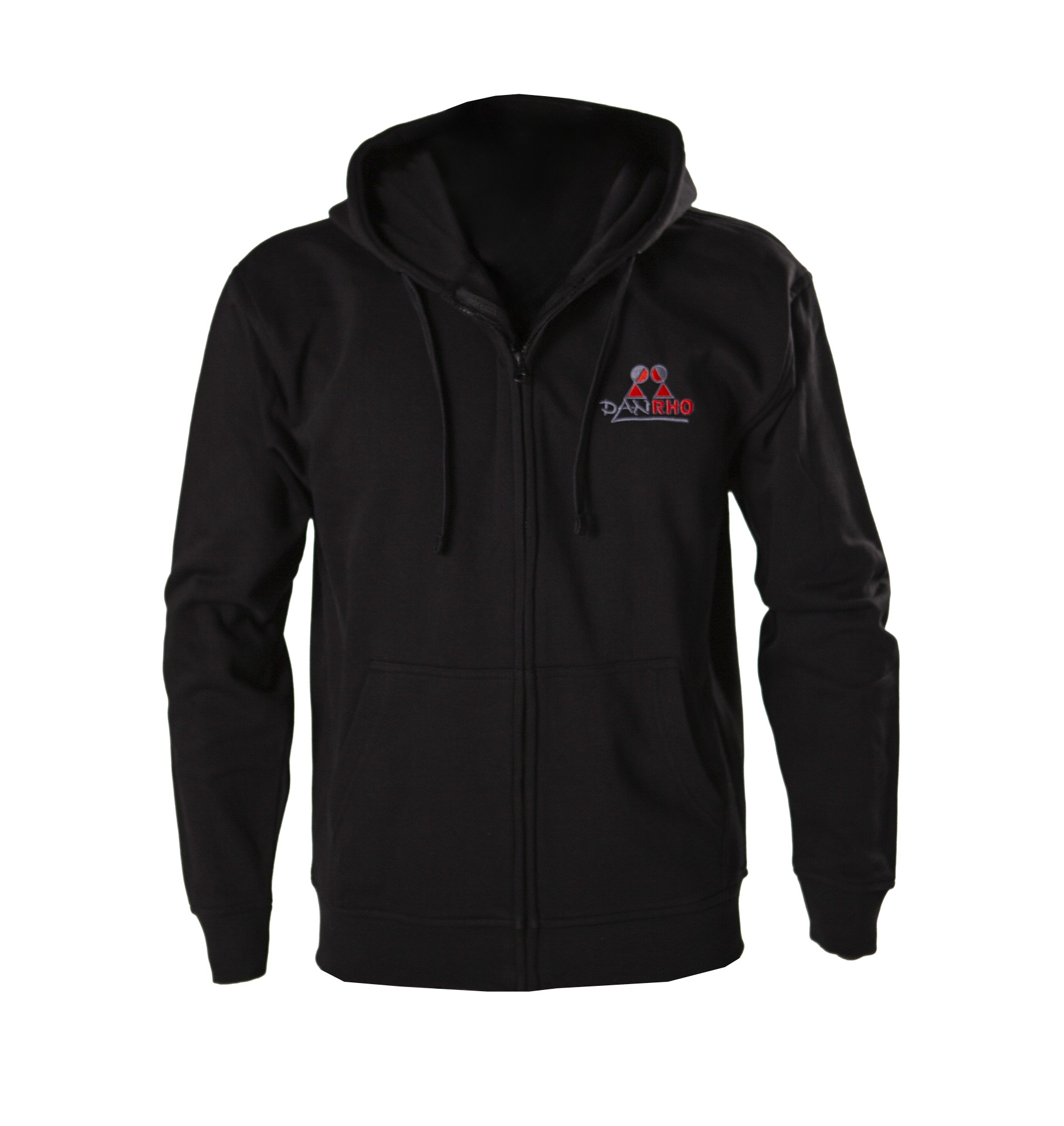 DANRHO Felpa nera con zip e logo