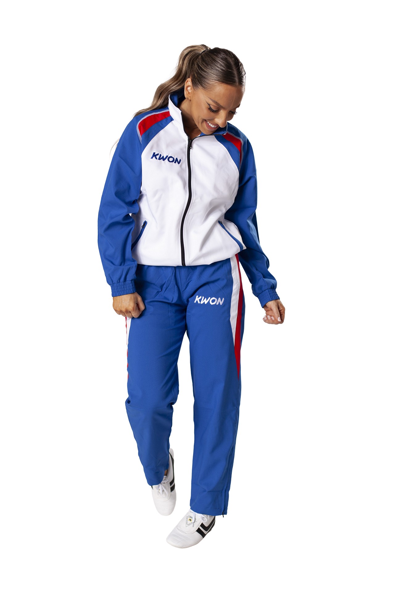Tuta da Ginnastica Endurance blu/bianco