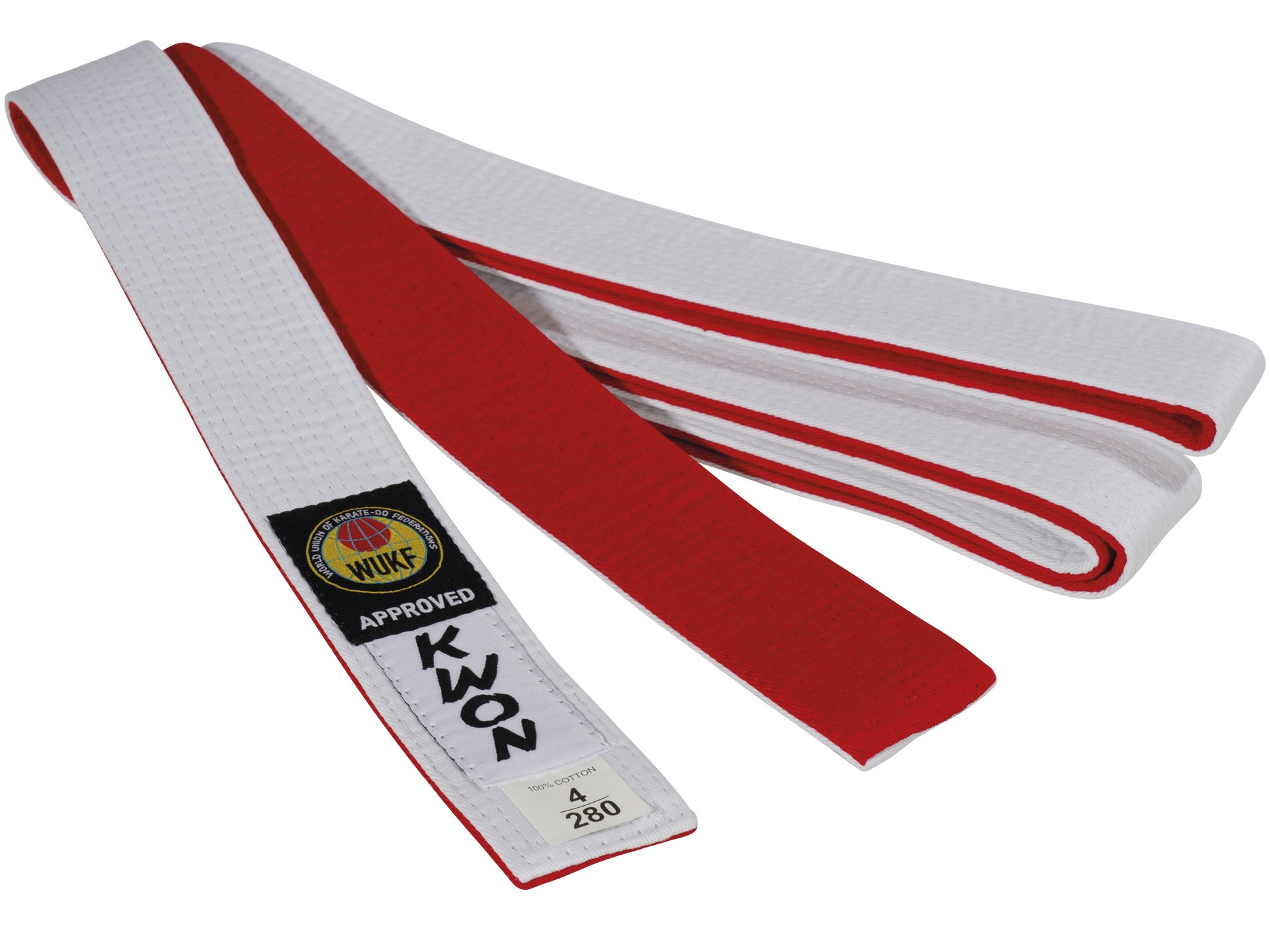 Cintura reversibile rossa/bianca - riconosciuta dalla WUKF